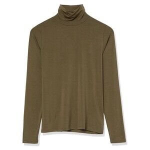 The Drop Women's Phoebe LongSleeve Turtleneck Second Skin Top Olive Size XXS NWT